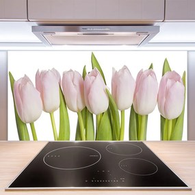Sklenený obklad Do kuchyne Tulipány kvety rastlina 140x70 cm