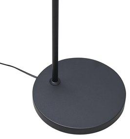 Art Deco stojacia lampa čierna s dymovým sklom - Sandra