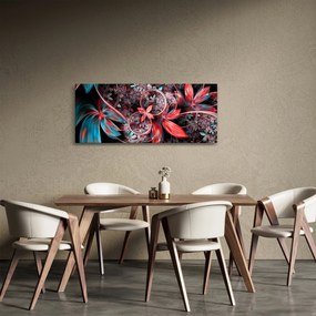Abstraktný obraz exotických kvetov (120x50 cm)