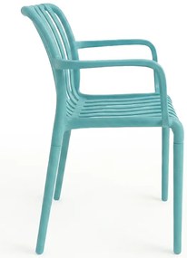 Plastová stolička TREGO s opierkami, modrá