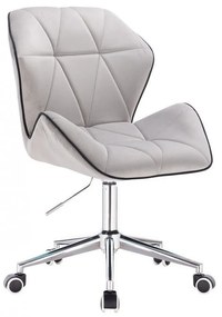 LuxuryForm DESIGN Stolička MILANO MAX VELUR na striebornej podstave s kolieskami - sivá