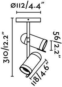 Faro 43534 - Bodové svietidlo ORLEANS 2xGU10/8W/230V strieborná/čierna