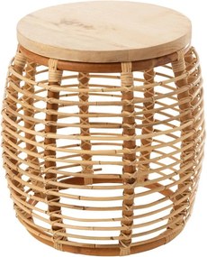 Prírodný ratanový odkladací stolík Ana Rattan Natural - Ø 40*48 cm