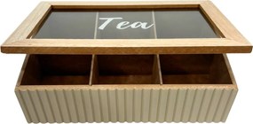 Koop Dóza na čaj so šiestimi priehradkami béžová