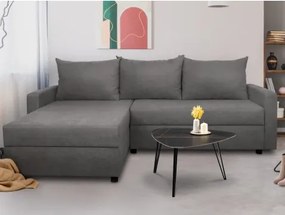 Univerzálna rohová sedacia súprava Brest, stredne šedá látka%
