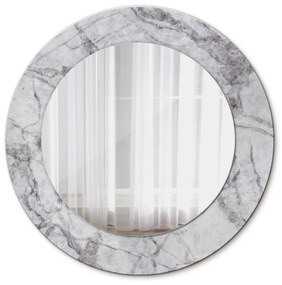 Okrúhle zrkadlo s potlačou Biely mramor fi 50 cm