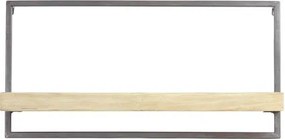 Nástenná drevená polička Maddison v kovovom ráme - 60*15*30 cm