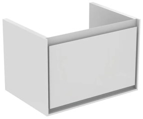 Ideal Standard Connect Air - Skrinka pod umývadlo CUBE 650 mm, 1 zásuvka, lesklý biely + matný biely lak E0847B2