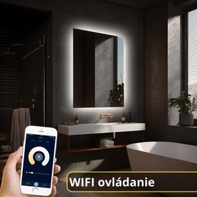 LED zrkadlo Romantico 80x140cm neutrálna biela - wifi aplikácia