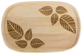 AMADEA Drevený servírovací podnos listy, masívne drevo, 31 cm