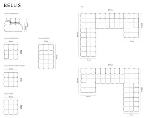 Zelená zamatová pohovka 379 cm Bellis – Micadoni Home