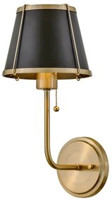 Hinkley HK-CLARKE1-BR-BK - Nástenná lampa CLARKE 1xE27/40W/230V mosadz/čierna