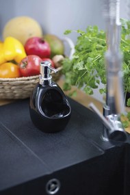 Kuchinox Dávkovač mydla MINI s priehradkou - AMP_006M, čierna/chróm