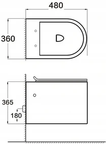 Mexen SOFIA Rimless závesná wc misa so sedátkom s pomalým zatváraním, 48 x 36 cm, čierna matná, 3354XX85+39010185
