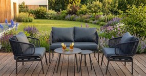 Sada záhradného nábytku Houseland Toronto pre 4 osoby sivá