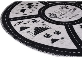 Čierno-biely prateľný detský hrací koberec ø100 cm My Home – Vitaus