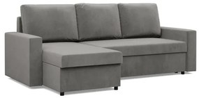 Rohová rozkladacia sedačka NEO Kronos svetlosivá