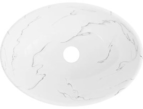 Mexen Elza, umývadlo na dosku 405x330x140 mm, biela-imitácia kameňa, 21014081