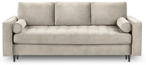Rozkladacia zamatová pohovka s úložným priestorom Romeo 225 × 100 × 96 cm