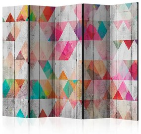 Paraván - Rainbow Triangles II [Room Dividers] Veľkosť: 225x172, Verzia: Akustický