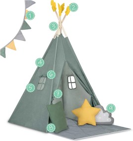 Detský stan típí Nukido NK-406 - zelený