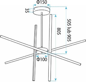Toolight Toolight, LED stropné svietidlo, 40W, 4000K, 2000lm, APP1929-CP, čierna, OSW-66068