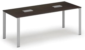 Stôl INFINITY 2000 x 900 x 750, wenge + 2x stolná zásuvka TYP II, strieborná