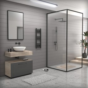 Erga Puerto, vykurovacie teleso 900x300 mm, 300W, čierna matná, ERG-LAV-GRZE-BK-3090