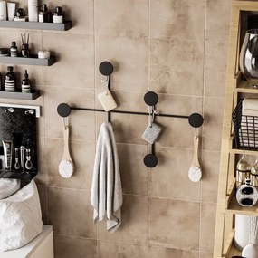 Čierny kovový nástenný vešiak Dama – Kalune Design