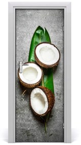 Fototapeta na dvere samolepiace kokos na liste 85x205 cm