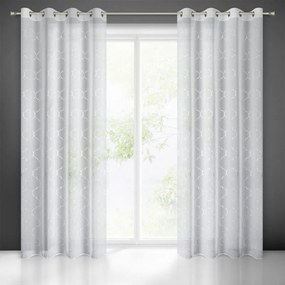 EUROFIRANY záclona so striebornou potlačou 140 cm x 250 cm biela 100 % polyester