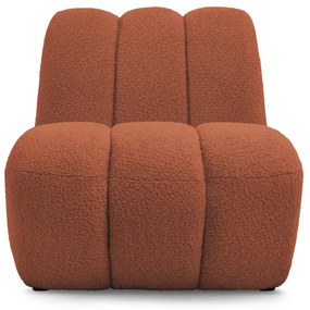 Kreslo z textílie buklé v tehlovej farbe Janissaire – Bobochic Paris