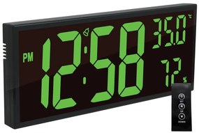 Digitálne hodiny JVD DH309.3 – LED, zelené číslice, ovládač (41 cm)