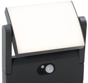Vonkajšie stĺpikové svietidlo tmavosivé so snímačom pohybu 60 cm IP54 solárne - Judge