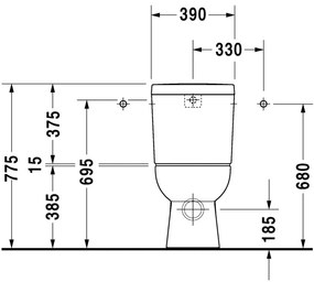 Duravit Duravit D-Code - Stojace kombi WC, 695x360 mm, biela 21420900002