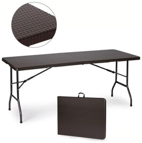 Bestent Cateringový stôl skladací 180cm Brown Rattan