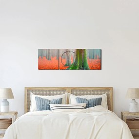 Obraz stromu (s hodinami) (90x30 cm)