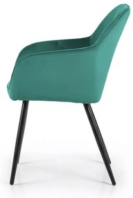 Sada dvoch jedálenských stoličiek DIAMANT zamatové, zelené / čierne nohy (2 ks)