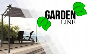 Garden Line ZÁHRADNÁ PERGOLA S POHYBLIVÝMI POLYKARBONÁTOVÝMI LAMELAMI 3 x 3 M HNEDÁ *4016