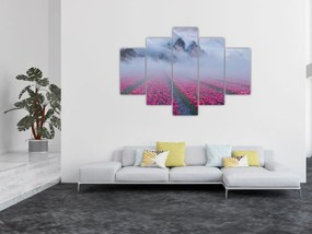 Obraz - Krajina s tulipánovými poľami (150x105 cm)