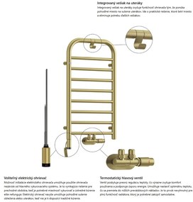 Deante Silia, kúpeľňový radiátor 500x1210 mm, 458W, brúsená oceľ, DEA-AGI_FG41