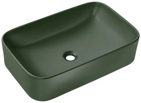 Sada keramického umyvadla na desku a výpusti Kama 60 cm zelená