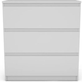 Zásuvková komoda Carlos 753S, biela, výška 80 cm
