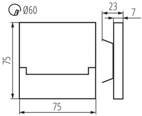 LED dekoratívne schodiskové svietidlo SABIK Black 0,8W 13lm 3000K Warm Kanlux