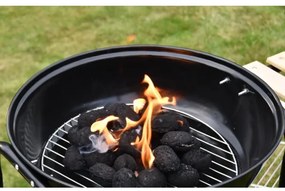 Prenosný gril na drevené uhlie čierna/drevo