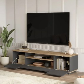 Televizní stolek Houseland Luka borovice Atlantic/antracitově šedý