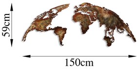 Nástěnná kovová dekorace World Map Medium 1 vícebarevná
