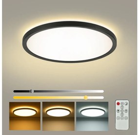 Brilagi - stmievateľné LED svietidlo ULTRA SLIM LED/24W/230V pr. 42 cm čierne + diaľkové ovládanie BRI225