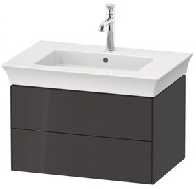 DURAVIT White Tulip závesná skrinka pod umývadlo, 2 zásuvky, 684 x 458 x 410 mm, grafit vysoký lesk, WT43410H1H1