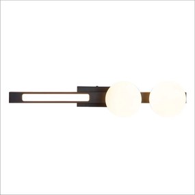 Nástenné svietidlo Magnet2, 2x biele sklenené tienidlo + 1x LED 13W, b